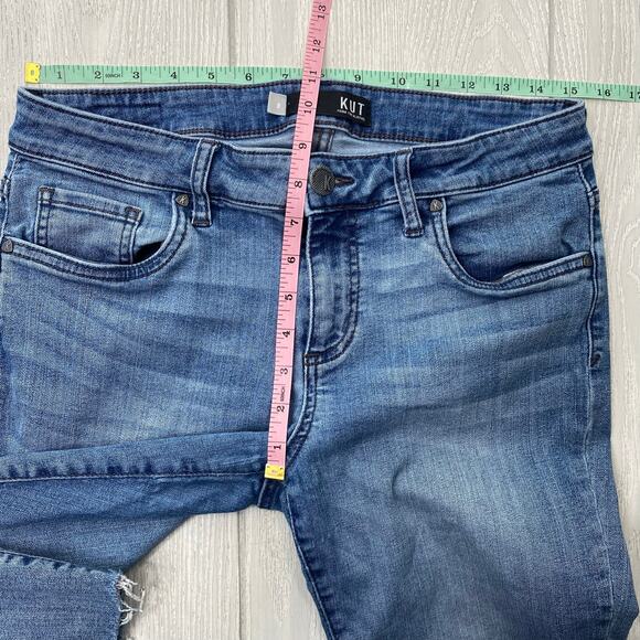 KUT Women's Denim Blue Distressed Donna Ankle Skinny Jeans Size 8 - Picture 5 of 10